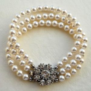 ladylike photos - pearl necklaces earrings bracelets - Rhinestone-Flower-3-Strand-Pearl-Bracelet-Silver.jpg